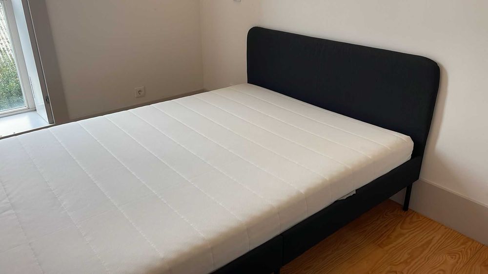Cama SLATTUM + colchao 140x200