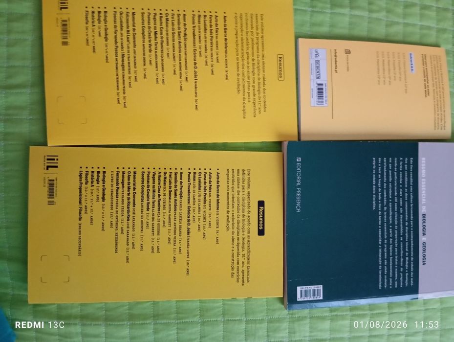 Livros resumos e revisões do secundário de Biologia, Geologia, Física e Química