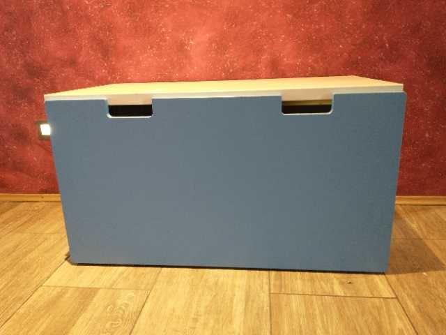 IKEA - Stuva - Ławka z pojemnikiem na zabawki - niebieskie fronty