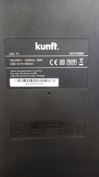 Tv led Kunft 32" como nova, com embalagem