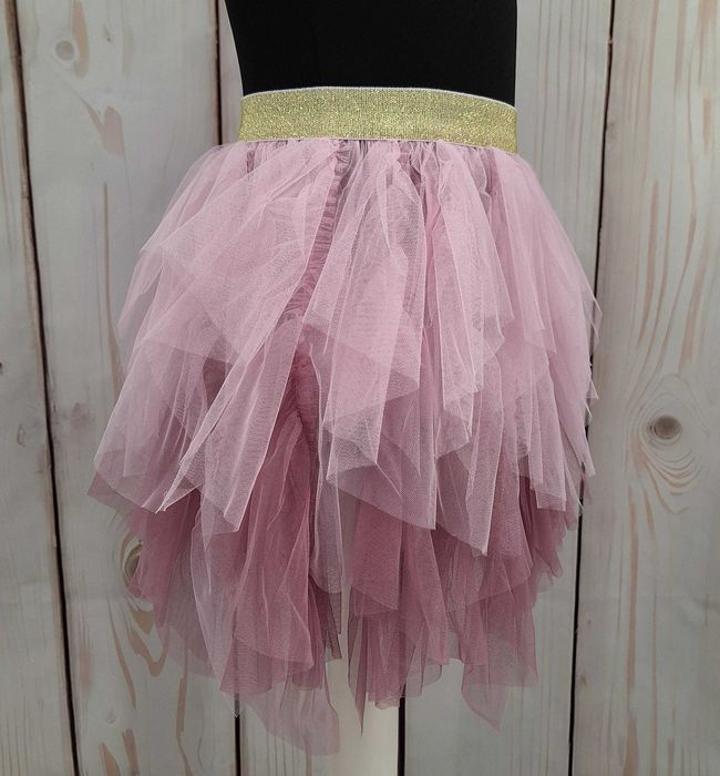 Spódniczka tiulowa tutu dla dziewczynki różowa asymetryczna