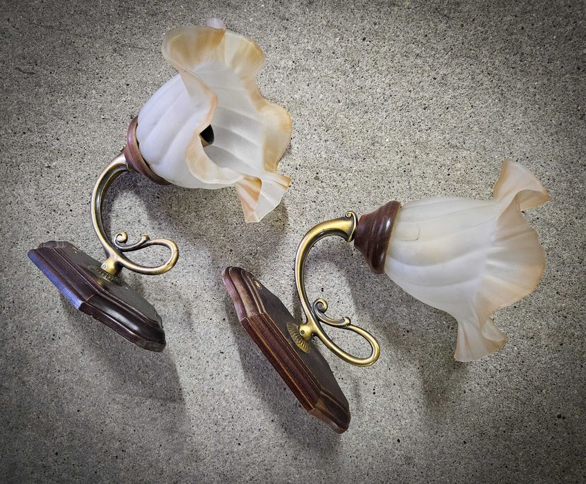 2 candeeiros de parede estilo floral