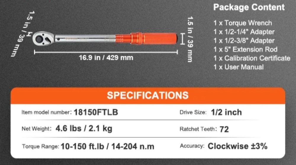 Chave torque dinamométrica 1/2"