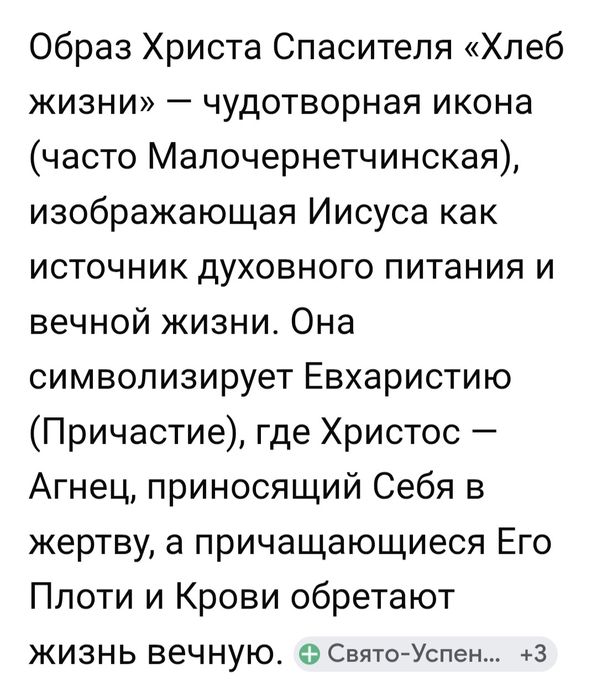 Икона Спасителя "Хлеб жизни"