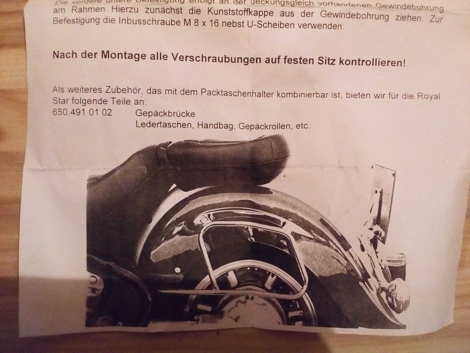 Yamaha XVZ 1300 Royal Star stelaże pod sakwy Nowe hepco&becker