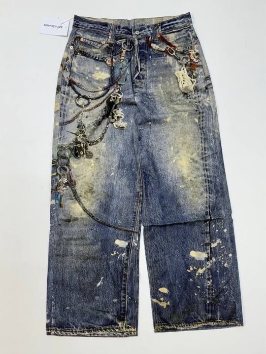 штаны Acne Studios SS25 3D Printed jeans