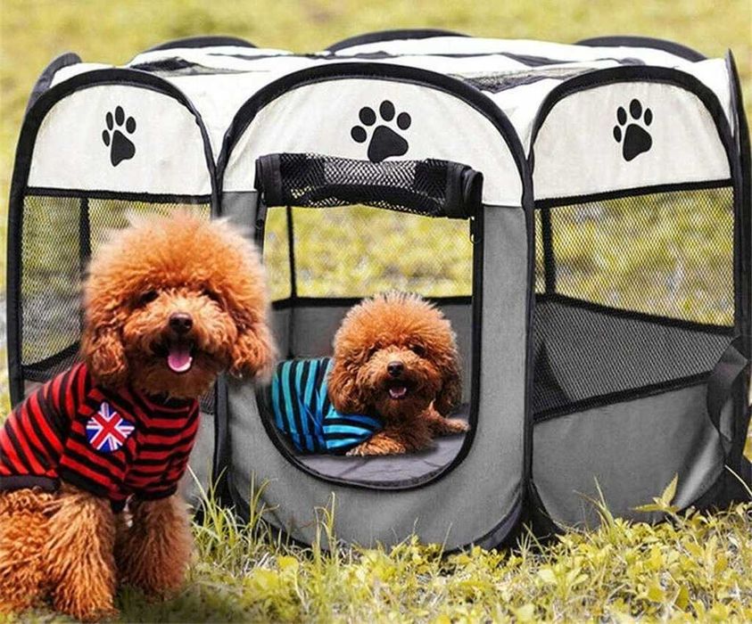 NOWY Kojec Dla Zwierząt Lekki Składany XXL Pies Kot Królik 74x74cm