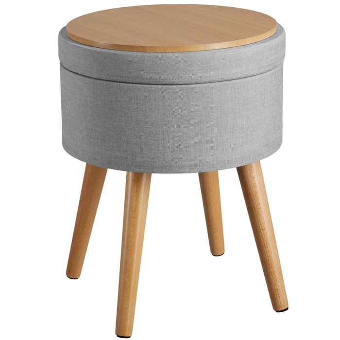 Stołek ze schowkiem Yara jasnoszary lub piaskowy OUTLET