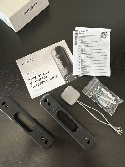 Ajax Doorbell Campainha Câmara de Segurança Alarme Preta Nova