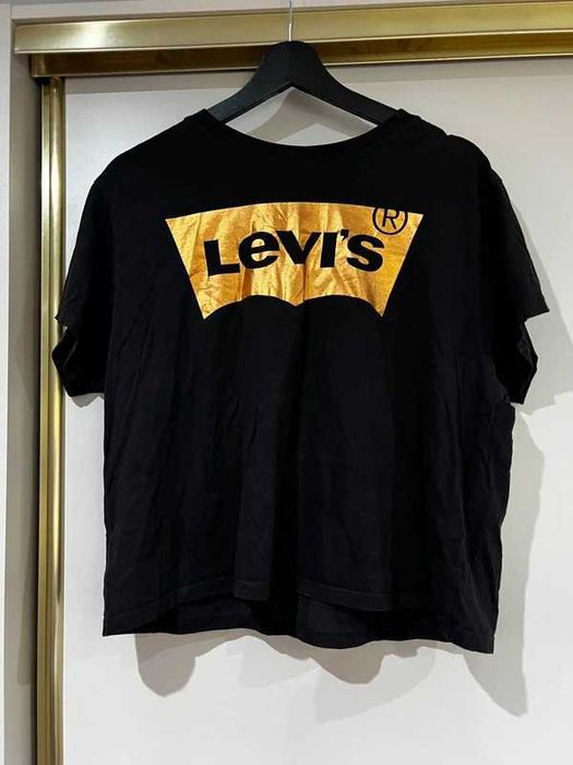 Luźna koszulka t-shirt Levis Levi’s ze złotym logo złote logo