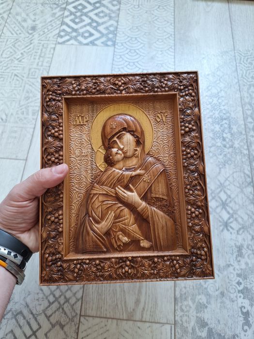 Пара ікон з дерева, вінчальні ікони, Богородиця, Ісус, свадебные иконы