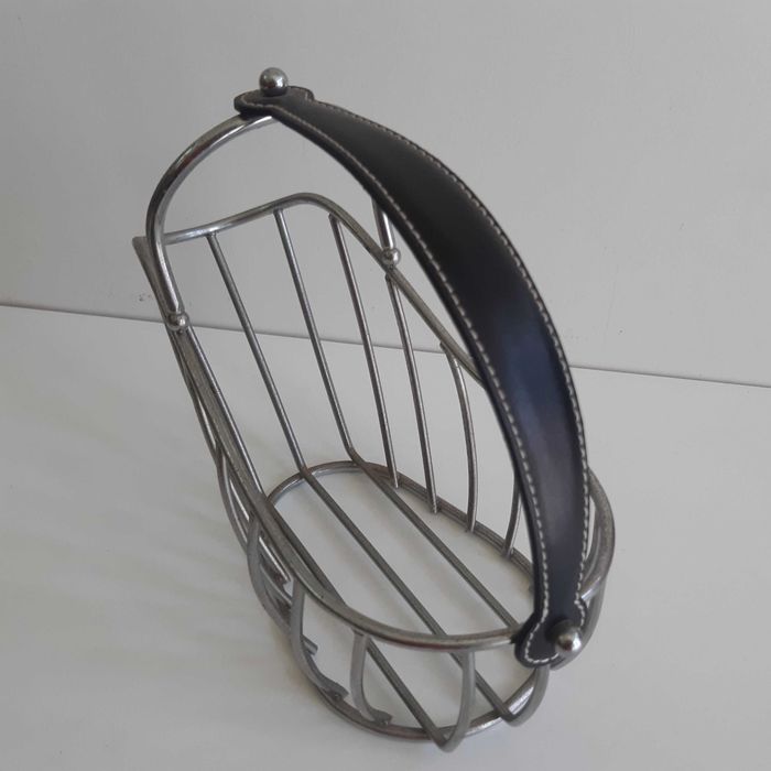 Cesto Metálico Suporte Inox p/ Servir Garrafa Vinho