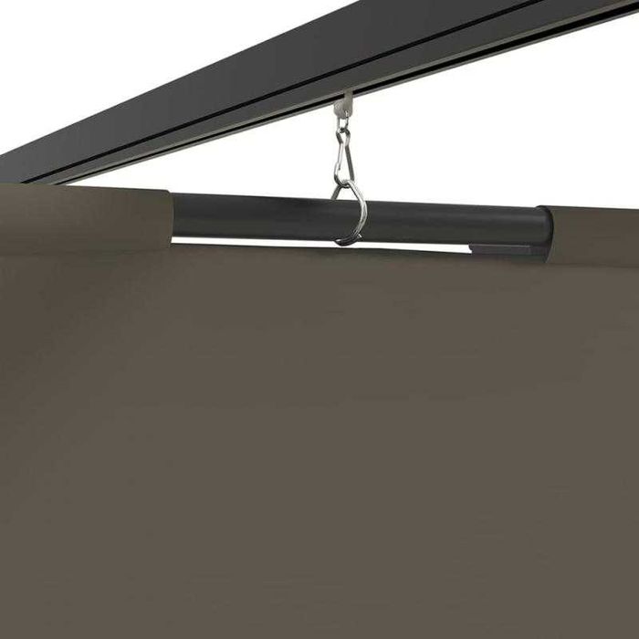 Gazebo com Cortinas 3x3 m – Cinzento Acastanhado