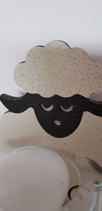 lampka  drewniana black red white