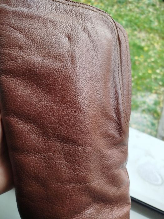 Шкіряні чоботи на хутрі р.40