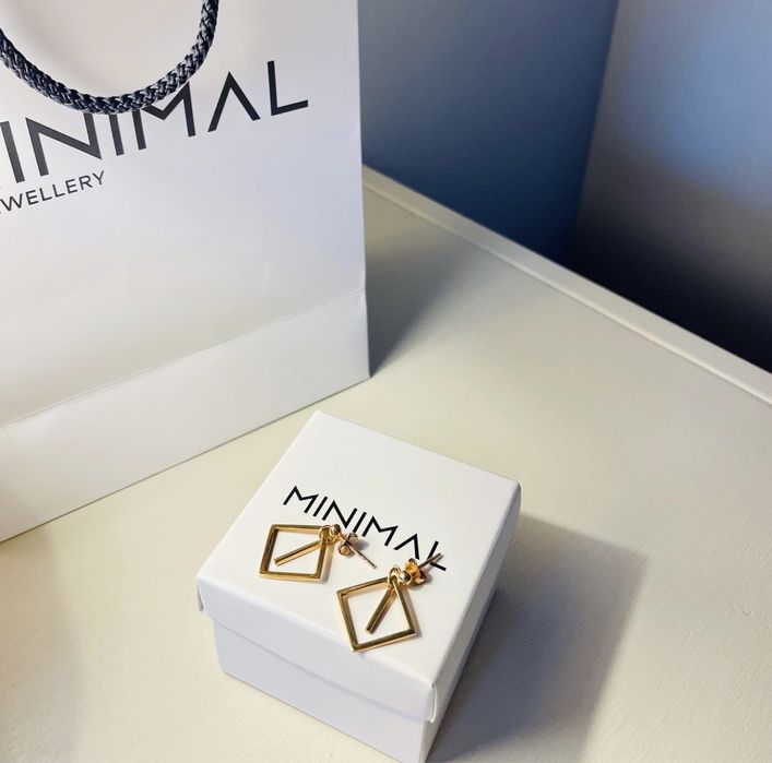 Срібні сережки з позолотою Minimal.
