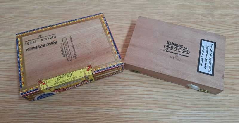 2 Caixas de Charutos Vazias em madeira - De Coleção