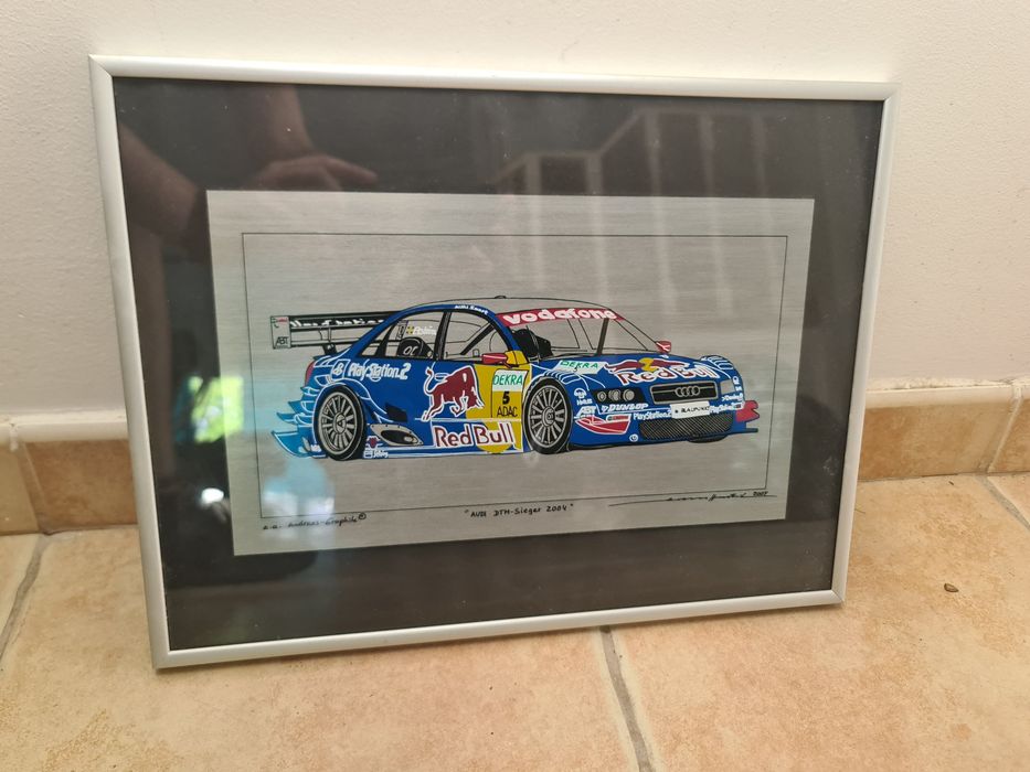 Quadro Audi A4 DTM 2004 Assinado pelo Artista – Ilustração Red Bull "Andreas-Graphik"