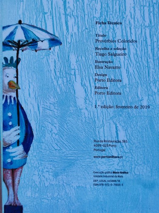 Livro "Provérbios Coloridos", Tiago Salgueiro, ilustração Elsa Navarro