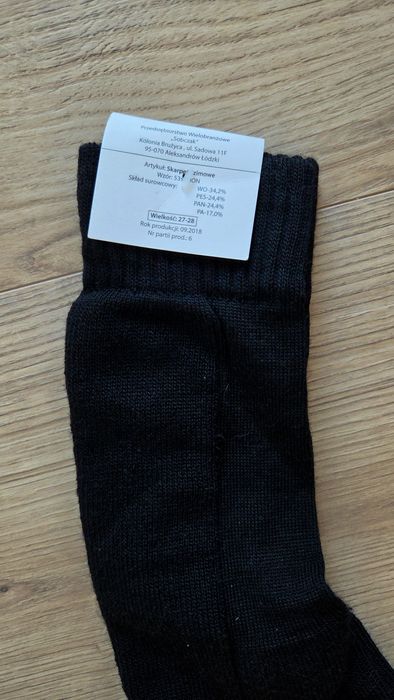 Skarpety zimowe męskie wełniane rozmiar 41-43