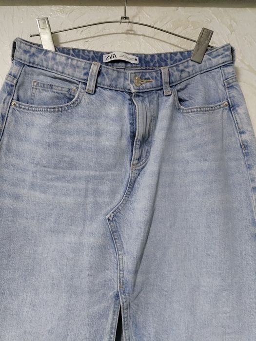 Блакитна джинсова максі спідниця   від  ZARA