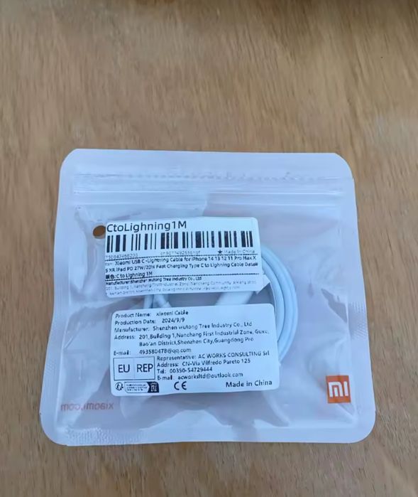 Cabo Xiaomi Mi Usb Type-C para iPhone 1.5m Branco