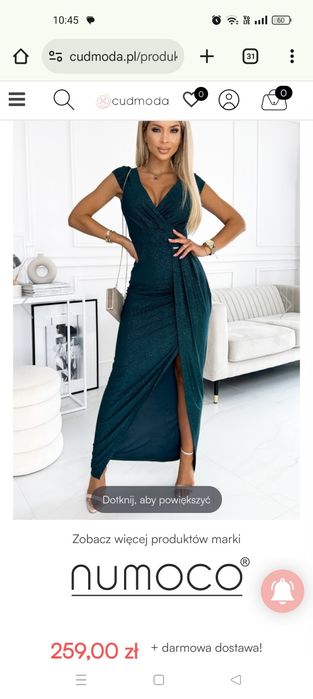 Sukienka Numoco XS butelkowa zieleń