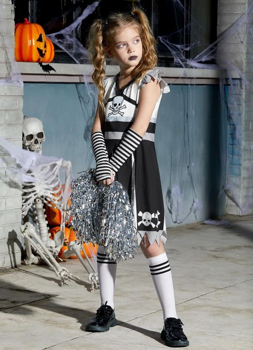 Kostium przebranie zombie dla dziewczynki cheerleaderka girls 7-8 Lat