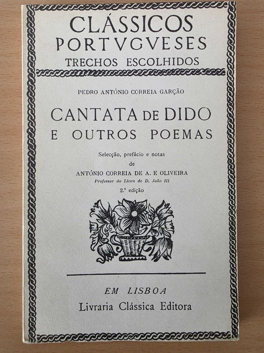 Livro "Cantata de Dido e Outros Poemas" de António Correia Garção
