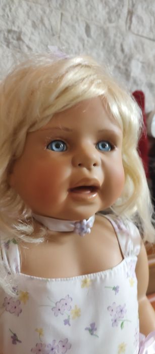 Piękna porcelanowa wielka 83 cm lalka Ingi Tenbusch.
