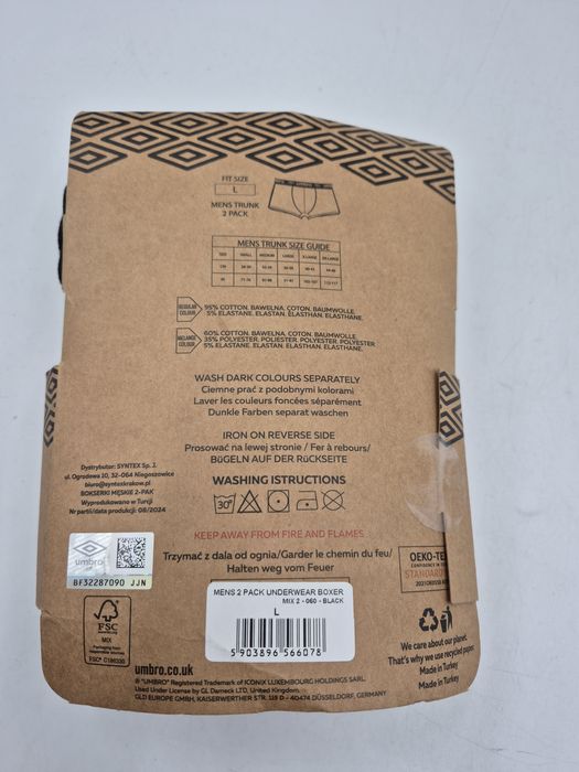 Bokserki Umbro męskie 2 pak , L