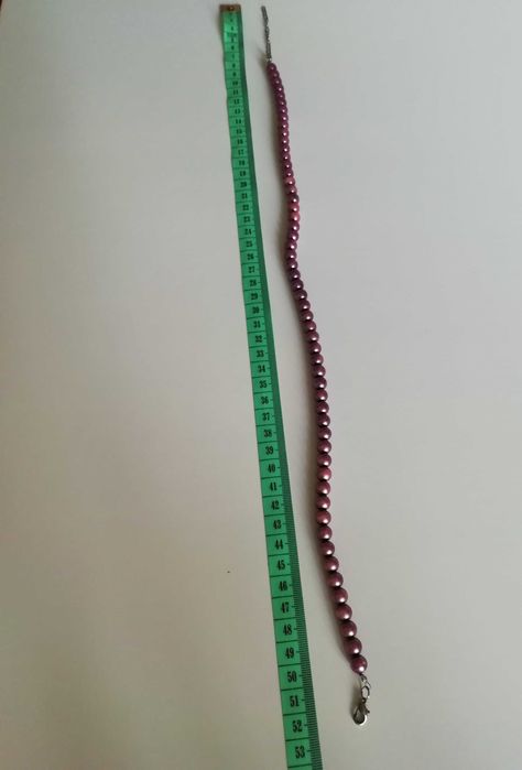 Naszyjnik perłowy śliwkowy