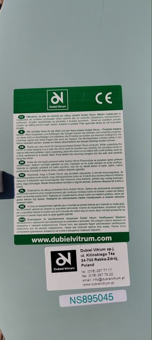 Lustro falowane kształt S duże w super stanie