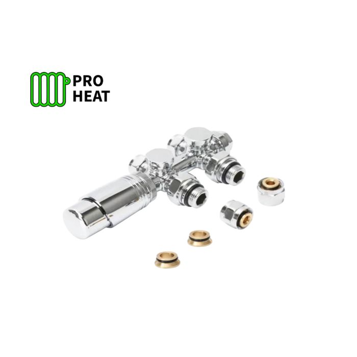 Радіаторний кран з терморегулятором нижнє підключенння хром