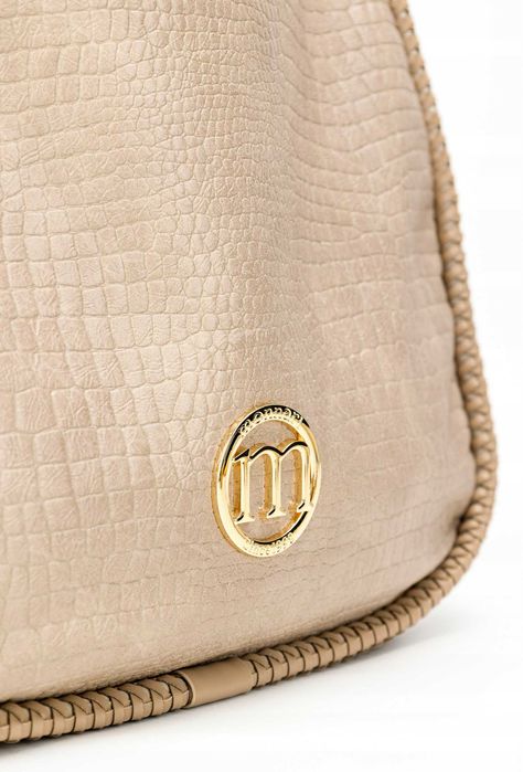 Monnari duża torba damska na ramię shopper beżowa skóra ekologiczna