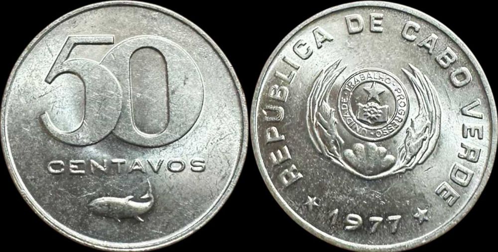 50 Centavos - 1977 - Cabo Verde (5 Disponíveis)