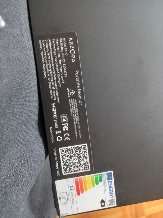 Tela Portátil Arzopa Z1RC 15,6” Full HD – Ótimo Estado