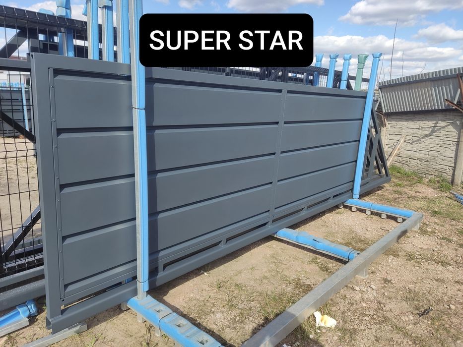 Brama przesuwna 4m Farmhouse, Ocynk ogniowy+RAL, 5m, 6m