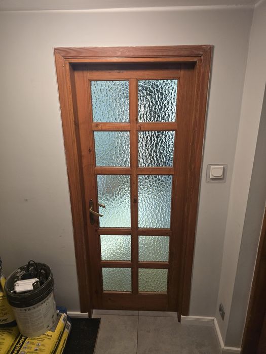 Drewniane drzwi wewnętrzne – dąb – 6 sztuk