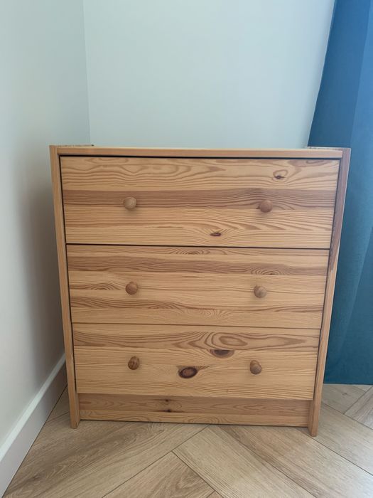 Drewniana komoda IKEA 3 szuflady lite drewno