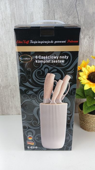 Komplet noży kuchennych w bloku Elitehoff E6310
