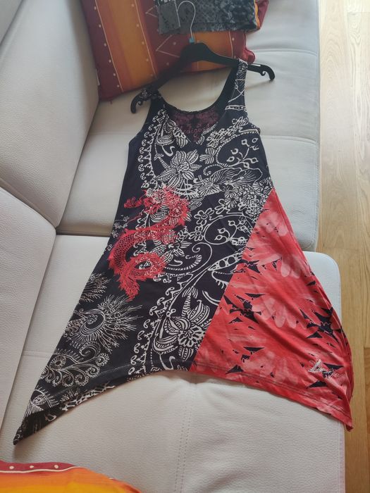 Desigual Tunic, Black, Red and White, 3664287244599681124