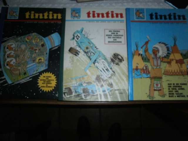 bd- revistas tintim, vols.,6,7,8, 104 revistas- encadernado