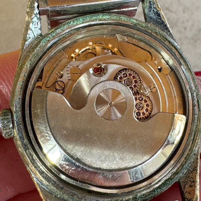 Zegarek vintage automatyczny – data, 33 mm, działa