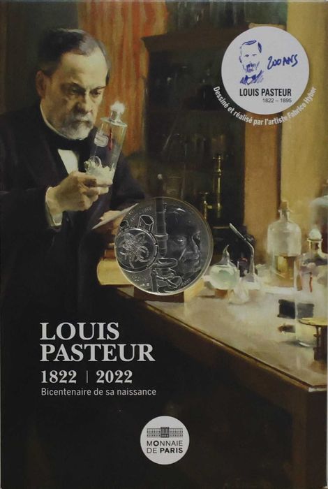 Moeda 10 € Prata - "200° Aniversário - Nascimento de Louis Pasteur"