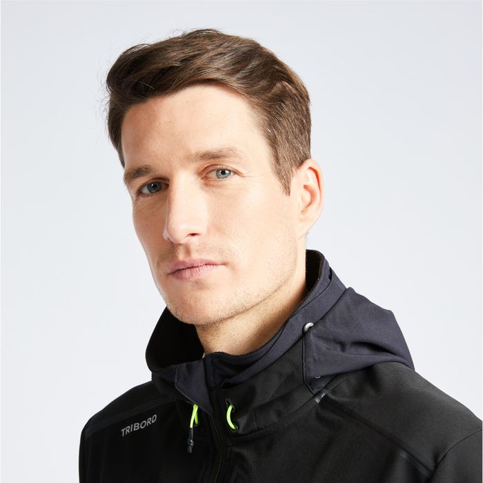 Casaco Softshell Corta-Vento de Vela Homem Sailing 500 Preto