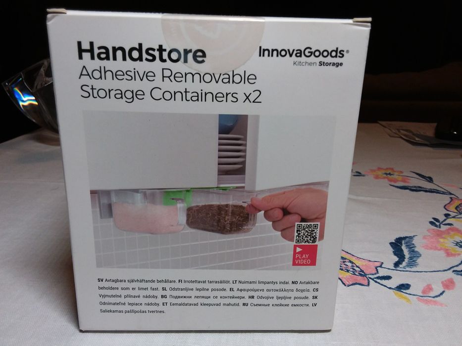 Conjunto de recipientes adesivos extraíveis NOVO