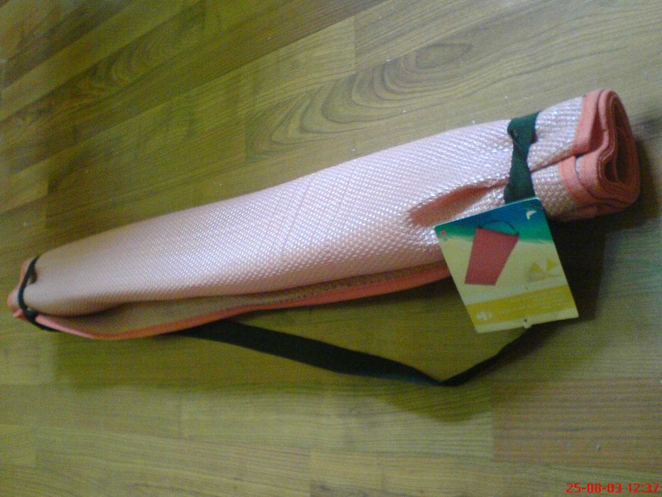 Mata Plażowa Pleciona wiklina Róż 178x90 cm pasek na ramię NOWA