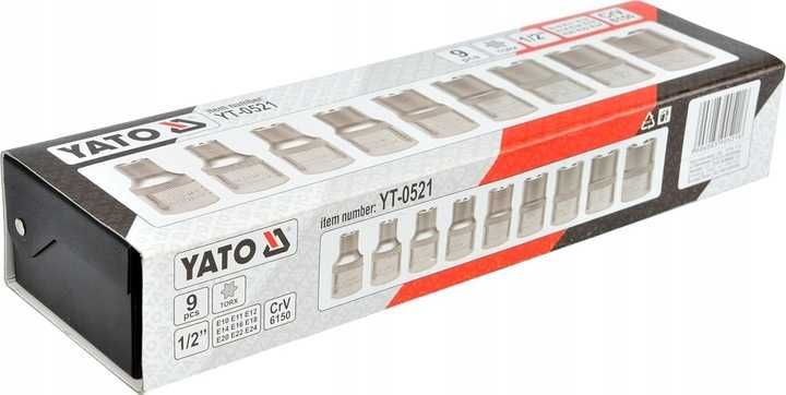 Yato Komplet Kluczy Nasadek Torx E10-E24 9 Sztuk Yt-0521 + Walizka