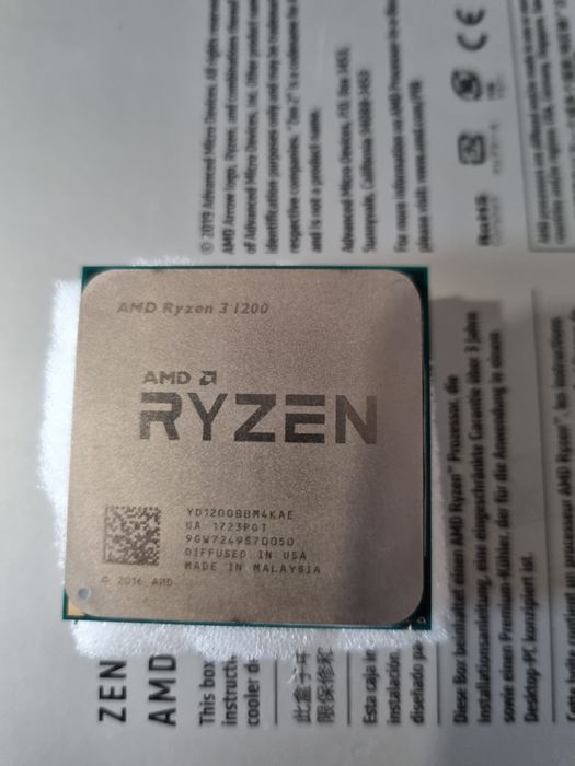 AMD Ryzen 3 1200 + chłodzenie AMD Wraith Stealth AM4 | 100% sprawny | Piny proste